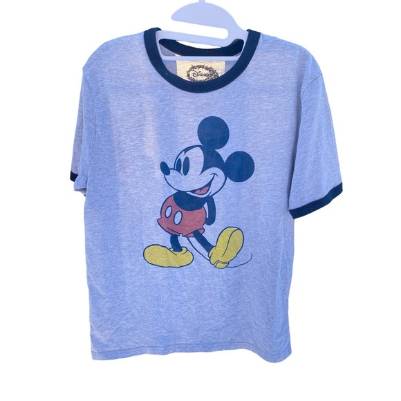 Disney Mickey Mouse Grey & Navy trims T-shirt Size Large L nwot - Picture 1 of 3